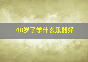 40岁了学什么乐器好