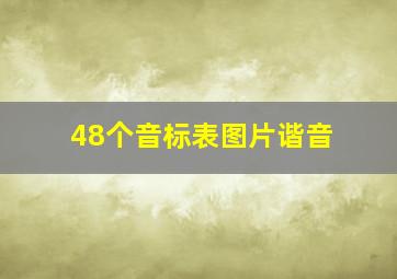 48个音标表图片谐音