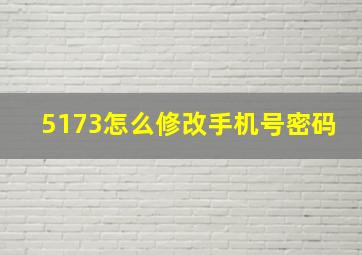 5173怎么修改手机号密码