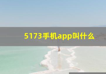 5173手机app叫什么