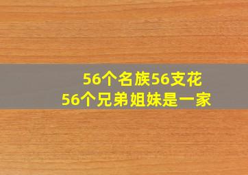 56个名族56支花56个兄弟姐妹是一家