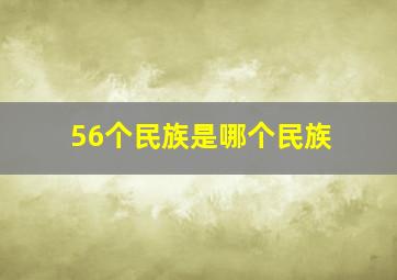 56个民族是哪个民族