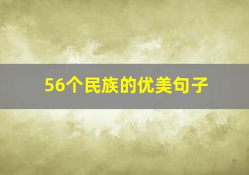 56个民族的优美句子