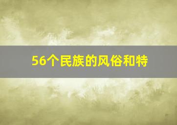 56个民族的风俗和特