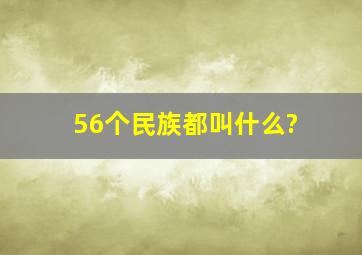 56个民族都叫什么?