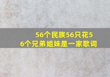 56个民族56只花56个兄弟姐妹是一家歌词