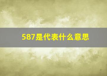 587是代表什么意思