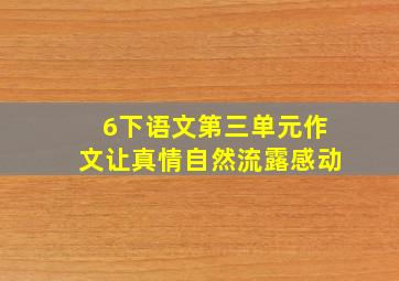 6下语文第三单元作文让真情自然流露感动