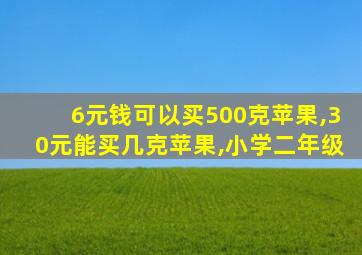 6元钱可以买500克苹果,30元能买几克苹果,小学二年级