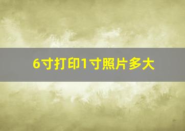 6寸打印1寸照片多大