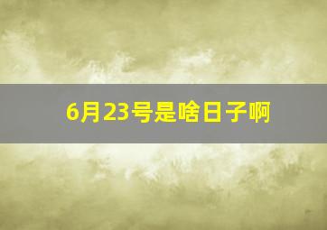 6月23号是啥日子啊