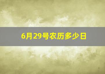 6月29号农历多少日