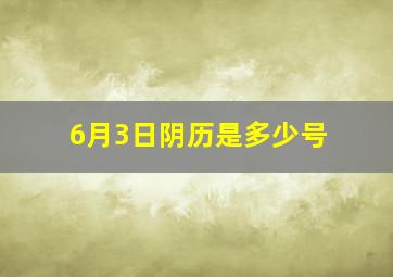 6月3日阴历是多少号