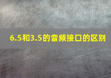 6.5和3.5的音频接口的区别