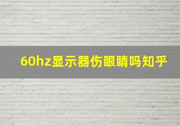 60hz显示器伤眼睛吗知乎