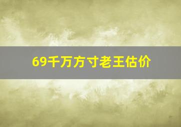 69千万方寸老王估价