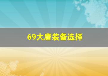 69大唐装备选择