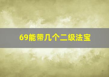 69能带几个二级法宝