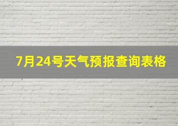 7月24号天气预报查询表格