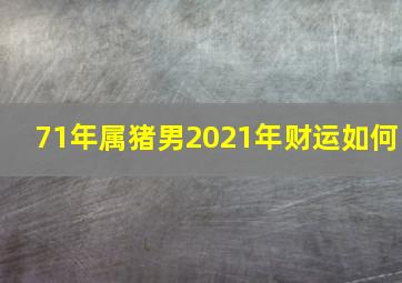 71年属猪男2021年财运如何