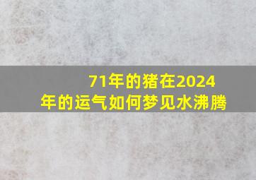 71年的猪在2024年的运气如何梦见水沸腾