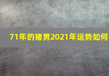 71年的猪男2021年运势如何