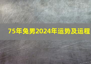 75年兔男2024年运势及运程