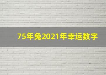 75年兔2021年幸运数字