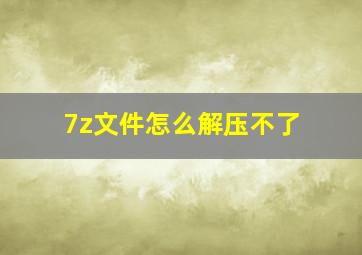 7z文件怎么解压不了