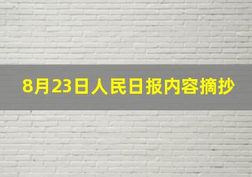 8月23日人民日报内容摘抄