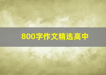 800字作文精选高中