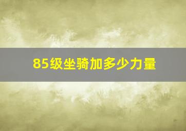 85级坐骑加多少力量