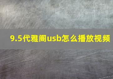 9.5代雅阁usb怎么播放视频