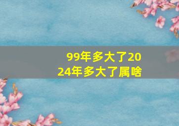 99年多大了2024年多大了属啥