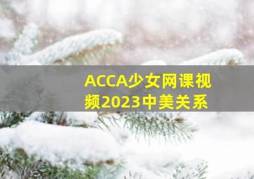 ACCA少女网课视频2023中美关系