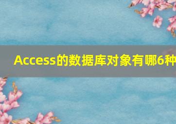 Access的数据库对象有哪6种