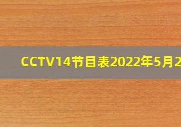 CCTV14节目表2022年5月25日