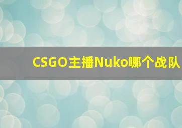 CSGO主播Nuko哪个战队