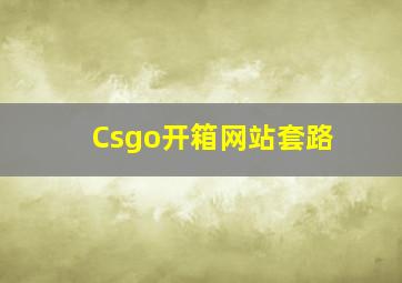 Csgo开箱网站套路