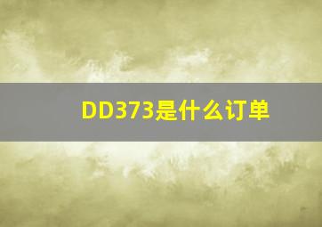 DD373是什么订单