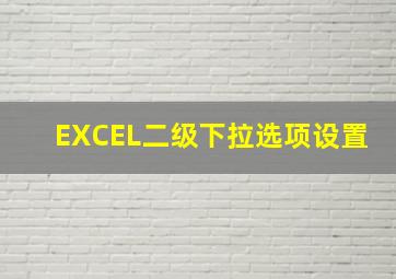 EXCEL二级下拉选项设置