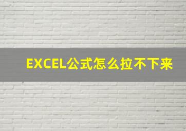 EXCEL公式怎么拉不下来