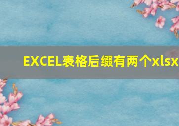 EXCEL表格后缀有两个xlsx