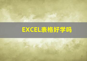 EXCEL表格好学吗