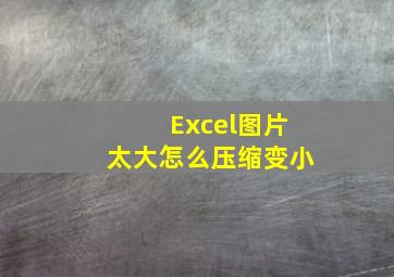 Excel图片太大怎么压缩变小