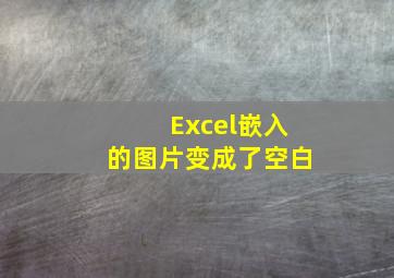 Excel嵌入的图片变成了空白