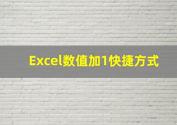 Excel数值加1快捷方式