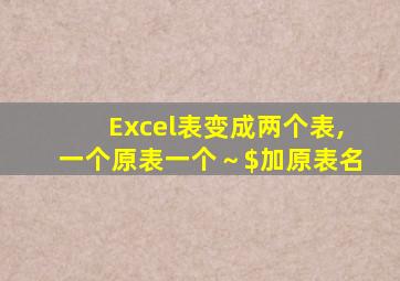 Excel表变成两个表,一个原表一个～$加原表名