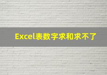 Excel表数字求和求不了