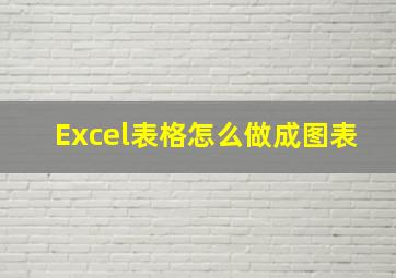 Excel表格怎么做成图表